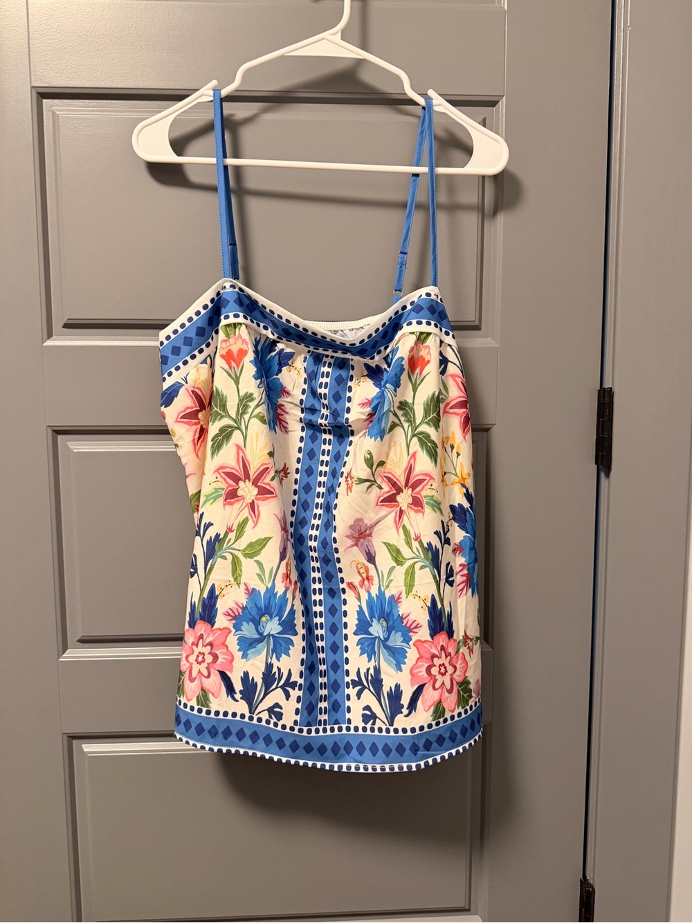 Blue Boho Women's Colorful Floral Print Cami Top XL NWT